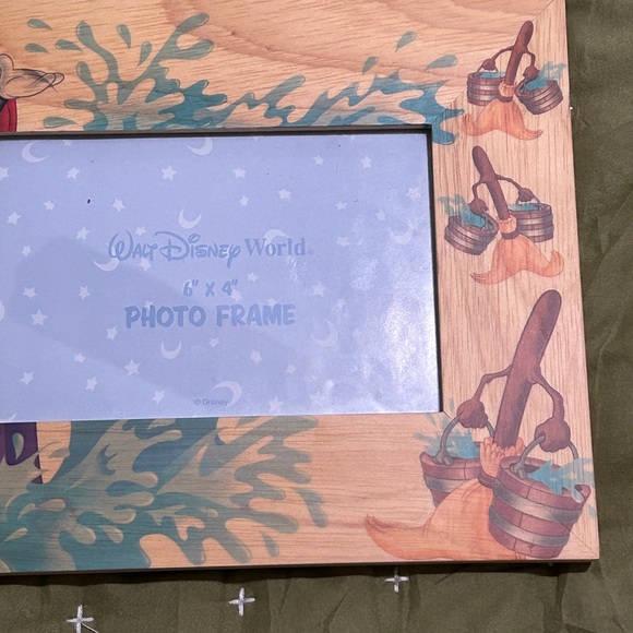 RARE Disney Mickey Mouse Sorcerer's Apprentice Mops Fantasia Picture Frame 4"x6" - Picture 3 of 9